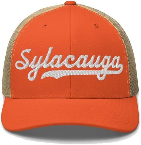 Sylacauga Hat Sylacauga Trucker Hat Baseball Script Embroidered Cap Vintage Sports Mesh Swoosh Gift Souvenir Headwear AL in Kuwait