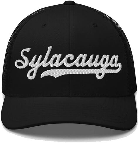 Sylacauga Hat Sylacauga Trucker Hat Baseball Script Embroidered Cap Vintage Sports Mesh Swoosh Gift Souvenir Headwear AL in Kuwait