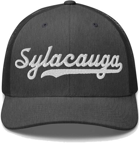 Sylacauga Hat Sylacauga Trucker Hat Baseball Script Embroidered Cap Vintage Sports Mesh Swoosh Gift Souvenir Headwear AL in Kuwait