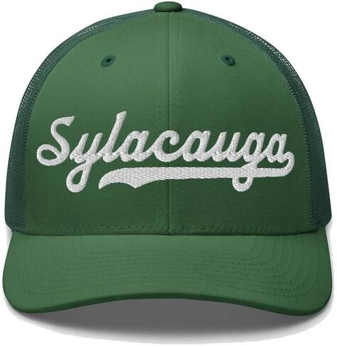 Sylacauga Hat Sylacauga Trucker Hat Baseball Script Embroidered Cap Vintage Sports Mesh Swoosh Gift Souvenir Headwear AL in Kuwait
