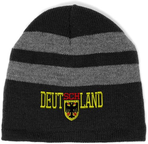 Striped Beanie for Men & Women German Eagle Deutschland C Embroidery 1 Size in Kuwait