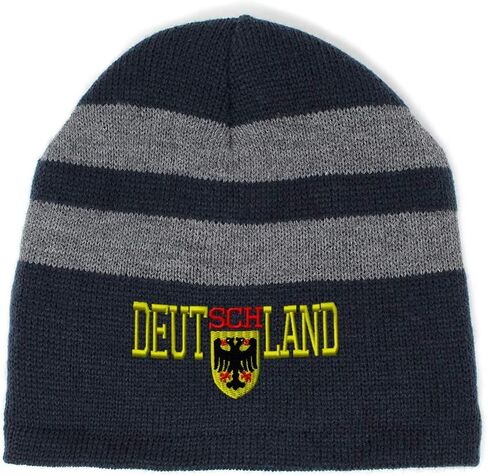 Striped Beanie for Men & Women German Eagle Deutschland C Embroidery 1 Size in Kuwait