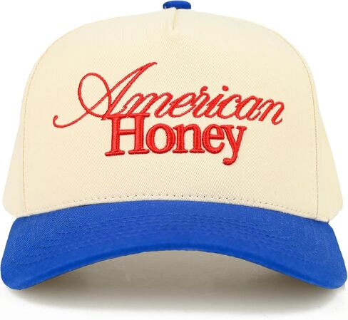 ScarvesMe Women American Honey Embroidery Two Tone Cotton Snapback Trucker Hat Baseball Cap in Kuwait