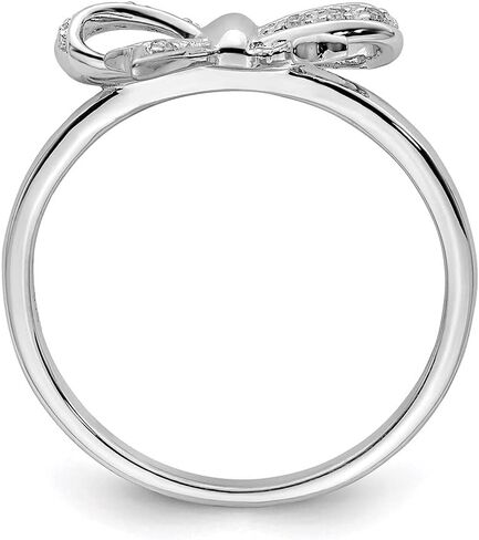 925 Sterling Silver Diamond Bow Ring (0.05ct) in Kuwait