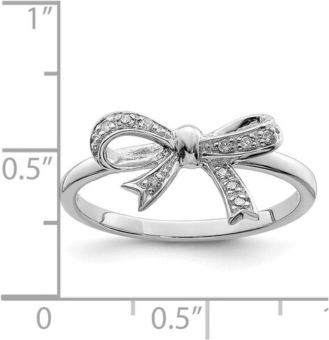 925 Sterling Silver Diamond Bow Ring (0.05ct) in Kuwait