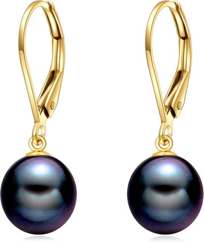 KECHO Real Gold Freshwater Pearl Drop Leverback Earrings for women Bridesmaid Gifts for Her in Kuwait