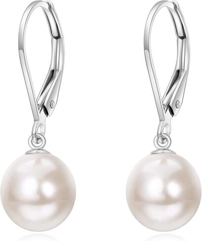 KECHO Real Gold Freshwater Pearl Drop Leverback Earrings for women Bridesmaid Gifts for Her in Kuwait