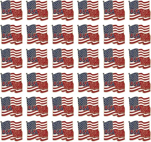 36PCS 250th Anniversary USA Pins 4th of July Independence Day Patriotic America Flag Lapel Enamel Buttons Jewelry Accessories Bulk in Saudi Arabia