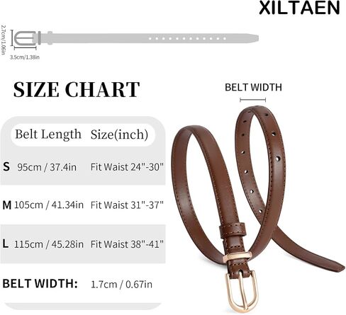 Women Genuine Leather Waist Belt for Jeans Pants Dresses Elegant Thin Ladies Belts with Gold Pin Buckle in Saudi Arabia