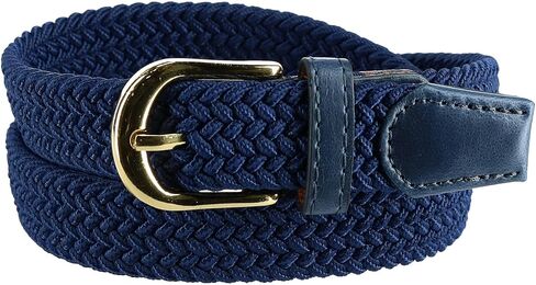 CTM Women's Elastic Braided Stretch Belt with Gold Buckle 1 Inch in Kuwait