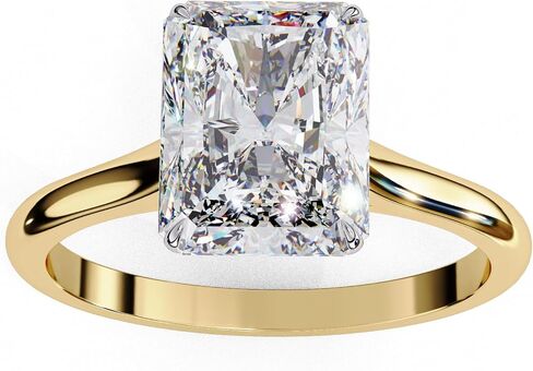 1ct -3ct Center Radiant Cut Lab Grown Diamond Solitaire Engagement Ring for Women in 14k Solid Gold, IGI Certified (E-F Color VS1-VS2 Clarity) in Saudi Arabia
