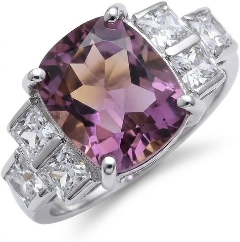 Natural Purple Amethyst 925 Solid Sterling Silver Engagement Ring Size 5, 6, 7, 8, 9 in Saudi Arabia