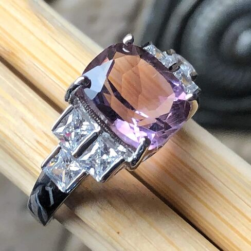 Natural Purple Amethyst 925 Solid Sterling Silver Engagement Ring Size 5, 6, 7, 8, 9 in Saudi Arabia