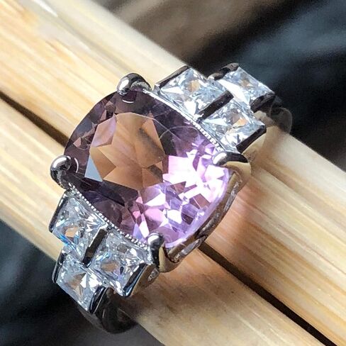 Natural Purple Amethyst 925 Solid Sterling Silver Engagement Ring Size 5, 6, 7, 8, 9 in Saudi Arabia