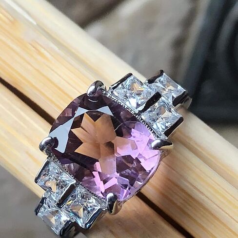 Natural Purple Amethyst 925 Solid Sterling Silver Engagement Ring Size 5, 6, 7, 8, 9 in Saudi Arabia