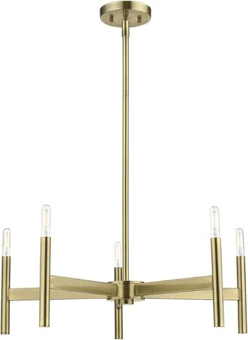 Copenhagen - 5 Light Chandelier in Mid Century Modern Style-19.75 Inches Tall and 25 Inches Wide-Antique Brass Finish in Kuwait