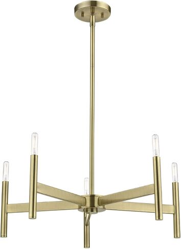 Copenhagen - 5 Light Chandelier in Mid Century Modern Style-19.75 Inches Tall and 25 Inches Wide-Antique Brass Finish in Kuwait