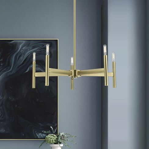 Copenhagen - 5 Light Chandelier in Mid Century Modern Style-19.75 Inches Tall and 25 Inches Wide-Antique Brass Finish in Kuwait