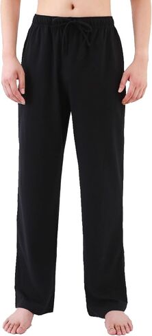 Mens Pajama Pants, Cotton Sleep Bottoms, Lounge Pants in Saudi Arabia