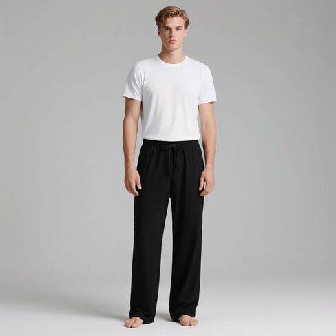 Mens Pajama Pants, Cotton Sleep Bottoms, Lounge Pants in Saudi Arabia