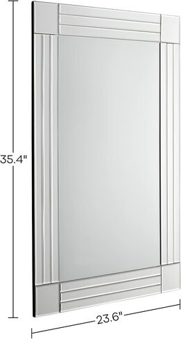 Decorative Mirror - 36"x24" Gorgeous Silver Mirror for Wall Bedroom, Bathroom, Living Room and Dining Room in Saudi Arabia