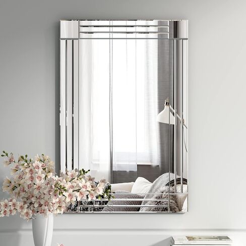 Decorative Mirror - 36"x24" Gorgeous Silver Mirror for Wall Bedroom, Bathroom, Living Room and Dining Room in Saudi Arabia