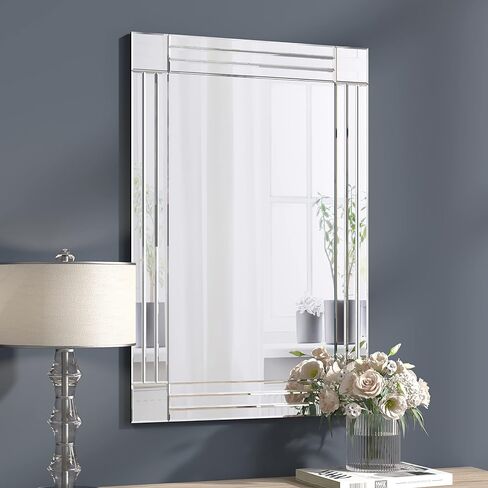 Decorative Mirror - 36"x24" Gorgeous Silver Mirror for Wall Bedroom, Bathroom, Living Room and Dining Room in Saudi Arabia