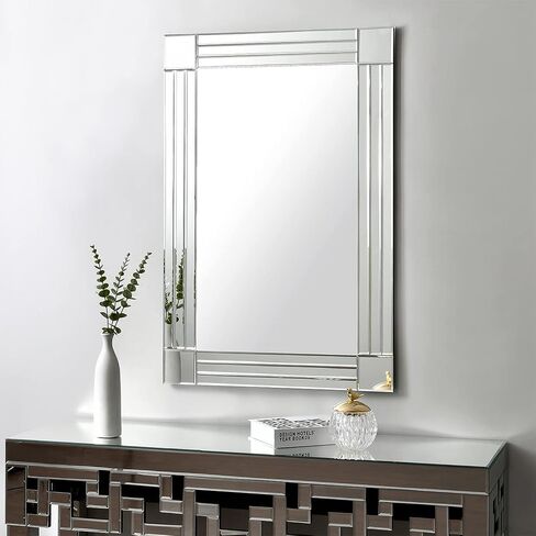 Decorative Mirror - 36"x24" Gorgeous Silver Mirror for Wall Bedroom, Bathroom, Living Room and Dining Room in Saudi Arabia