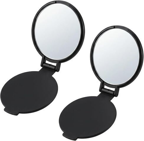 2 Pcs Compact Mirror Mini Mirror Pocket Mirror for Purse for Cheer Dance Gymnastics Teams (Black) in Saudi Arabia