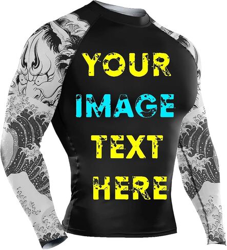 قمصان رياضية مضغوطة بأكمام طويلة للرجال من Rash Guard BJJ - أضف تصميمك in Kuwait
