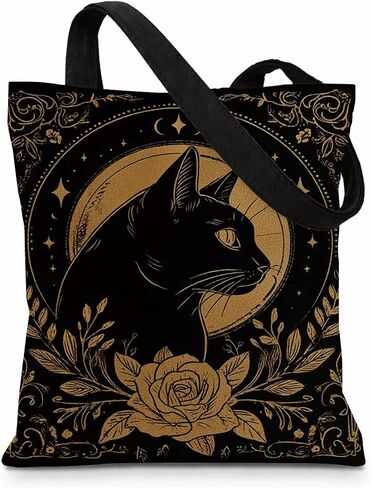 Cute Cat Tote Bag, Vintage Cat Art Canvas Bag, Aesthetic Reusable Grocery Bags for Women, Cats Lover Gift Tote in Saudi Arabia