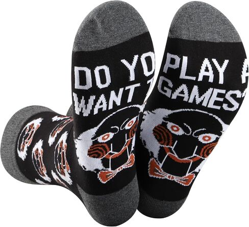 G2TUP Psychological Thriller Socks Killer Movie Fans Gift Do You Want To Play a Game Gory Horror Socks Survival Horror Merch in Kuwait