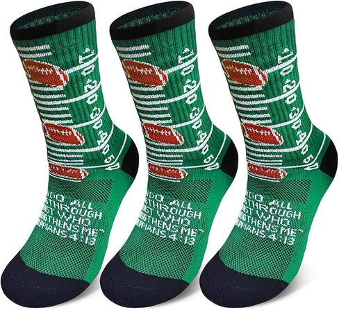 3 Pairs Cross Grip Socks with Bible, Christian Socks US 6-13, Grip Sports Sock for Football, Soccer, Gym in Saudi Arabia