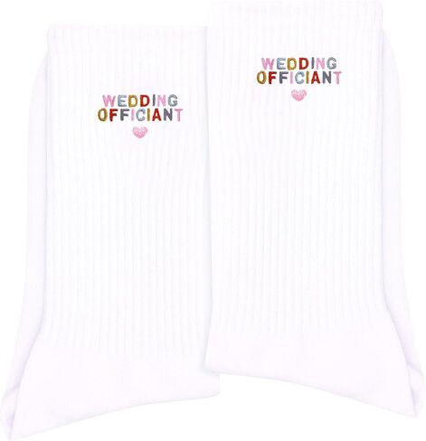 Embroidered Wedding Officiant Socks, Funny Gifts for Wedding Officiant, Novelty Socks For Men And Women.(057) in Saudi Arabia