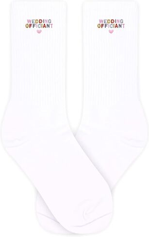 Embroidered Wedding Officiant Socks, Funny Gifts for Wedding Officiant, Novelty Socks For Men And Women.(057) in Saudi Arabia