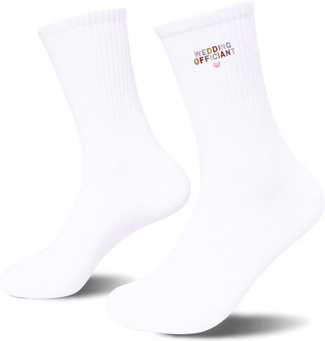 Embroidered Wedding Officiant Socks, Funny Gifts for Wedding Officiant, Novelty Socks For Men And Women.(057) in Saudi Arabia