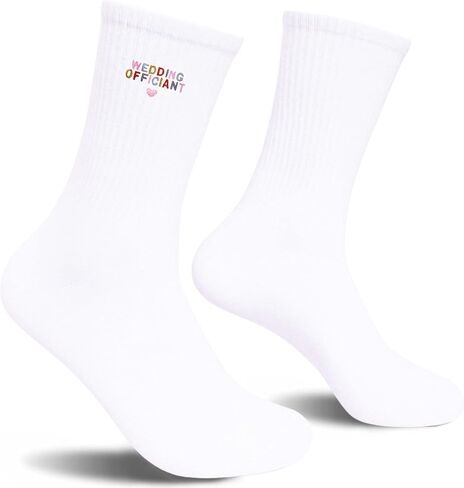 Embroidered Wedding Officiant Socks, Funny Gifts for Wedding Officiant, Novelty Socks For Men And Women.(057) in Saudi Arabia