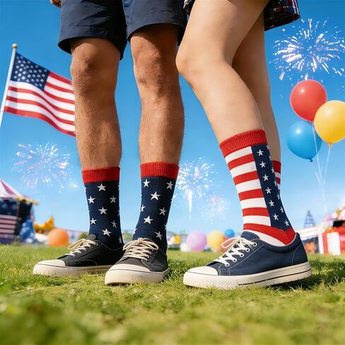 American Flag 4th of July Socks for Men Women USA Flag Patriotic Socks,Funny Red White Blue Stripe & Star Socks,250th Anniversary Independence Day Gifts (2 Pairs) in Saudi Arabia