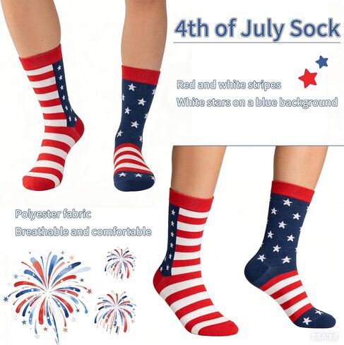 American Flag 4th of July Socks for Men Women USA Flag Patriotic Socks,Funny Red White Blue Stripe & Star Socks,250th Anniversary Independence Day Gifts (2 Pairs) in Saudi Arabia