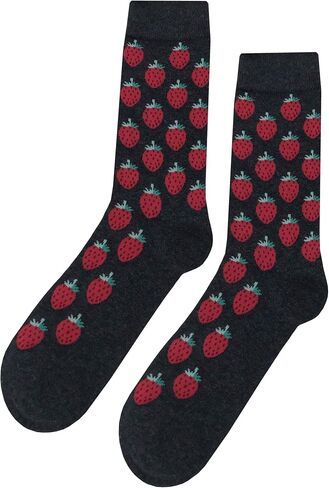 Strawberry Dress Socks Funny Novelty Crazy Fun Design Men Size 8-12 Cotton Casual Crew Colorful Funky Fancy Socks Gift for Men in Kuwait