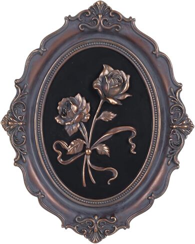 Vintage Wall Sculpture, Unique Antique Pediment,Gallery Wall Art, Hand Painted Wall Decoration Aesthetic Room Decor,Gold&Copper Wall Statue Ornament Decor Gallery for Kitchen Bedroom Living Room (Flower) in Saudi Arabia