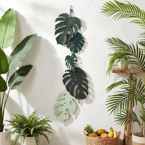 Yerliker Monstera Leaf للتعليق على الحائط Monstera Leaf الاستوائية أوراق النخيل الجدار للتعليق ديكور الخشب والبلاستيك لوح تعليق للمزرعة والمطبخ وغرفة النوم والحديقة in Kuwait