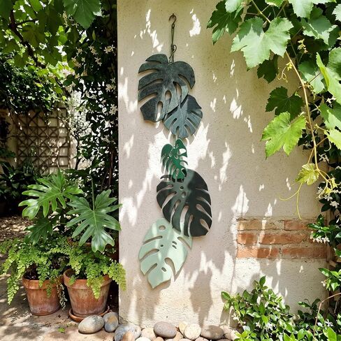 Yerliker Monstera Leaf للتعليق على الحائط Monstera Leaf الاستوائية أوراق النخيل الجدار للتعليق ديكور الخشب والبلاستيك لوح تعليق للمزرعة والمطبخ وغرفة النوم والحديقة in Kuwait