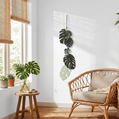 Yerliker Monstera Leaf للتعليق على الحائط Monstera Leaf الاستوائية أوراق النخيل الجدار للتعليق ديكور الخشب والبلاستيك لوح تعليق للمزرعة والمطبخ وغرفة النوم والحديقة in Kuwait