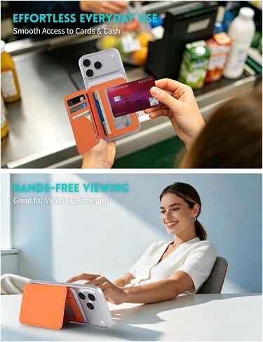 Small wallet for women,Magsafe Wallet for iphone,Credit Card Holder | Magnetic wallet for iPhone 17/16/15/14/13/12 Series,RFID blocking,Holds 6 Cards,ID Window,Cash Slot,Slim wallet,Pocket Fit in Saudi Arabia