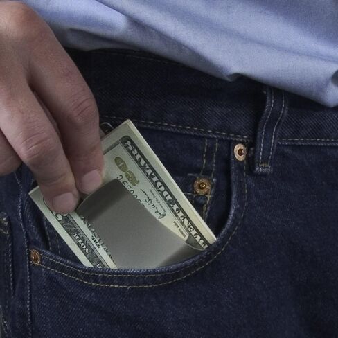 Storus Smart Money Clip Card Holder Wallet, Minimalist Slim Front Pocket Wallet with Engraving Option for Men, Graduates, Dad, Gift - Brushed Matte Black Finish, Stainless Steel in Saudi Arabia