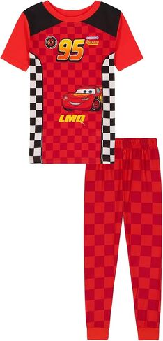 Disney Pixar Cars Toddler/Little Boys Soft Pajama Set -2 Piece Boy's PJ Set- Short Sleeve Shirt & Pants - Official License in Kuwait