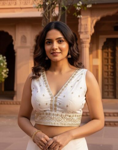 Party Wear Bollywood Embroidered Readymade Indian Ethnic Saree Blouse Crop Top Choli | (38) adjusted to L (40)" in Kuwait