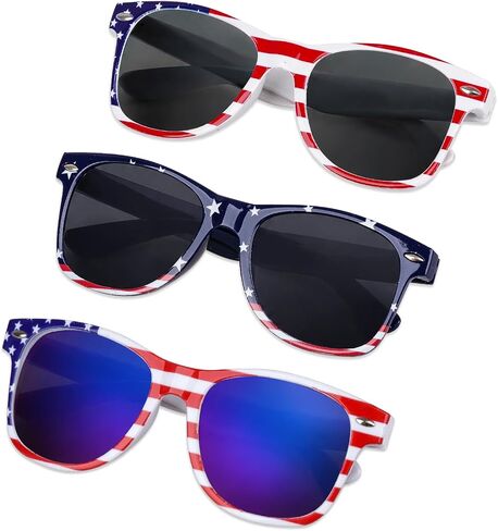 3 Pairs American Flag Sunglasses 4th of July Sunglasses for Women Men Teens,Kids Sunglasses Party Favors Supplies in Saudi Arabia