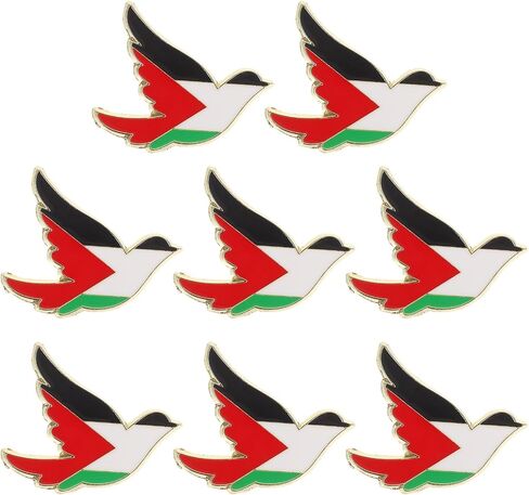VOSAREA 8pcs Palestine Pin: Palestine Brooch Pin - Delicate Metal Lapel Brooches For Women - Flag Badge For Clothes Bags And Coats in Kuwait